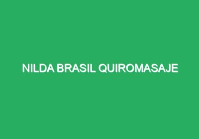 Nilda Brasil quiromasaje