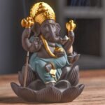 🕉️ Quemador de Incienso Ganesha de Cerámica Verde - Imagen 7
