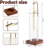 🪵 Soporte de Incienso de Madera con Atrapa Cenizas de Vidrio - Imagen 2
