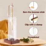 🪵 Soporte de Incienso de Madera con Atrapa Cenizas de Vidrio - Imagen 5