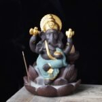 🕉️ Quemador de Incienso Ganesha de Cerámica Verde - Imagen 5