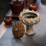 🕯️ Quemador de incienso loto tallado a mano, decoración retro de cerámica - Imagen 3
