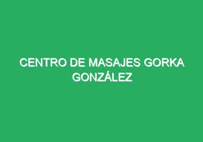 Centro De Masajes Gorka González