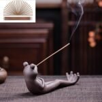 🪴 Soporte de cerámica para incienso con figura de rana - 30 varillas - Imagen 4