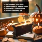 💀 Vela de calavera de cera de soja para Halloween - Imagen 4